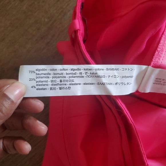 Zara Womens Paperbag Waist Crop Trouser Pants Tie Belt Pink Size Small - Picture 4 of 12